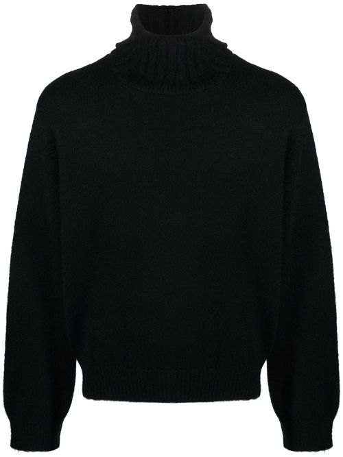 Slouchy-hood felted jumper - Black