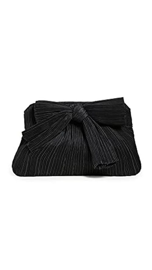 Loeffler Randall Women's Rayne Pleated Frame Clutch with Bow, Black, One Size