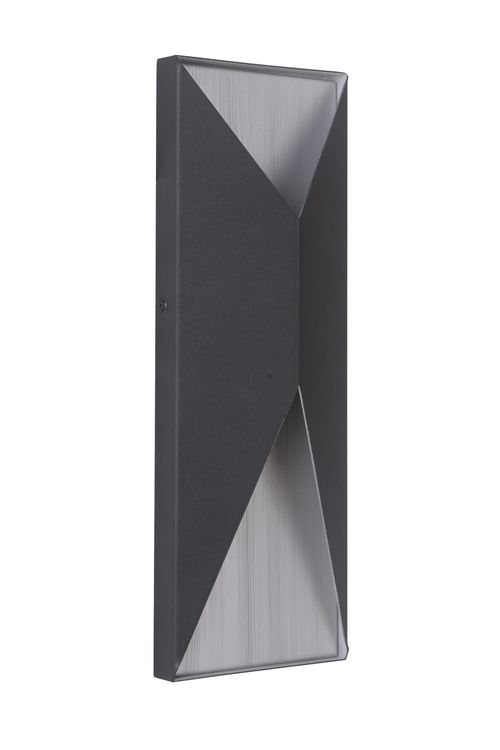 Textured Black Brushed Aluminum LED Outdoor Pocket Sconce from the Peak Collection