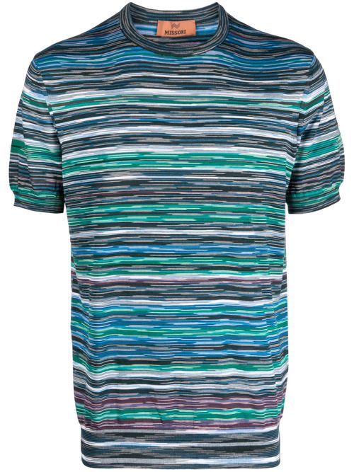 Striped cotton t-shirt - Blue
