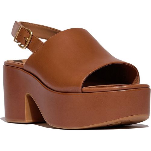 Fitflop Platfforms Heeled Backstrap Leather Women's Deep Tan Sanda