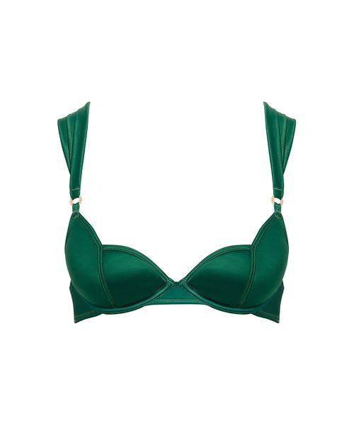 Bluebella Octavia Satin Molded Bra Green
