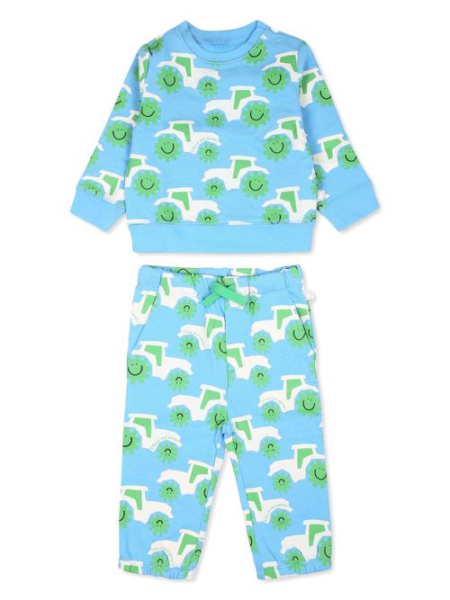 Tractor-print tracksuit set - Blue