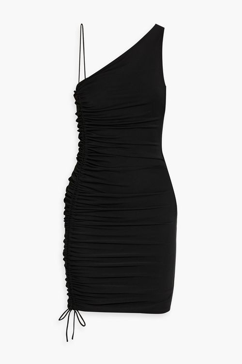 Alice Olivia - Binnie asymmetric ruched jersey mini dress