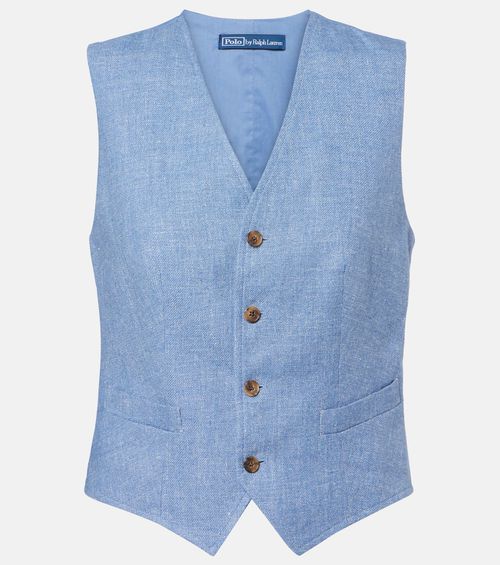 Linen and cotton twill vest