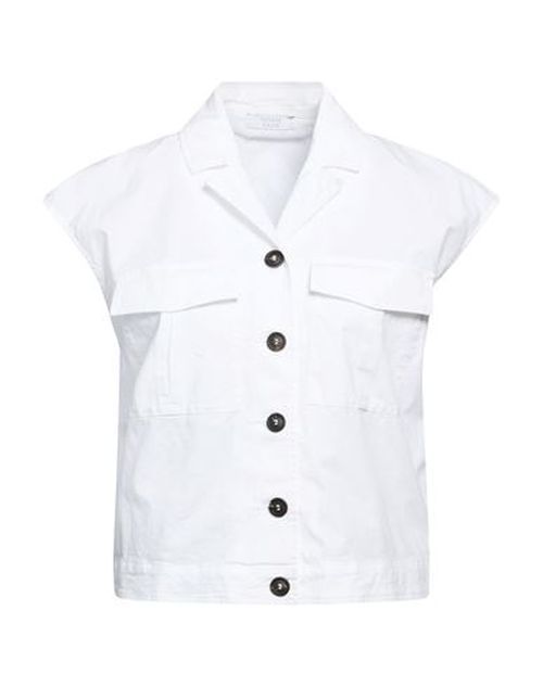 Woman Jacket White Size 6 Cotton, Lyocell, Elastane