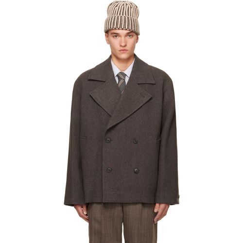 Brown Sentence Peacoat Jacket