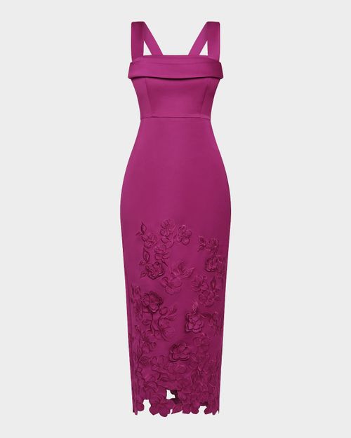 Billie Floral Applique Midi Sheath Dress