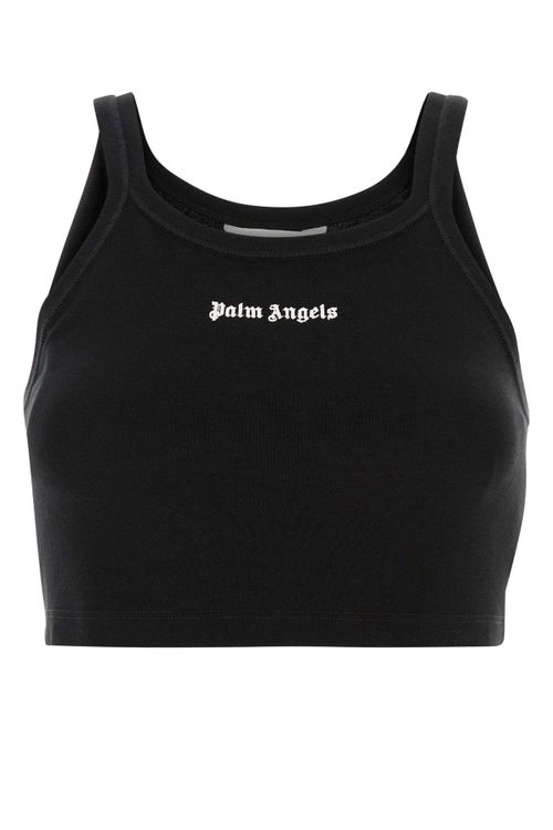 Logo-Embroidered Cotton Piquet Tank Top — Black