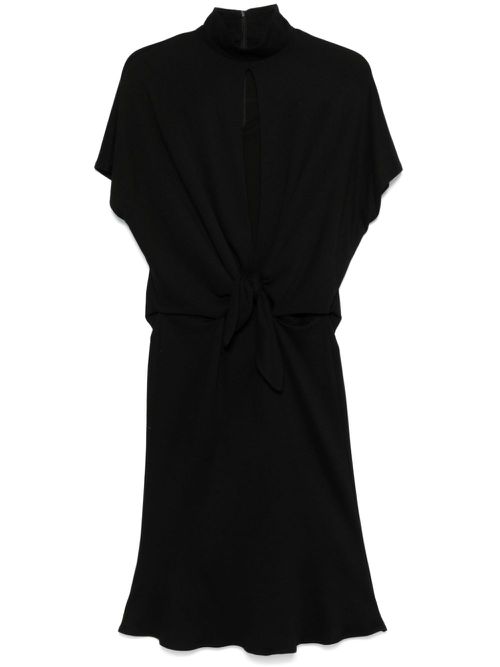 Knot-detail midi dress - Black