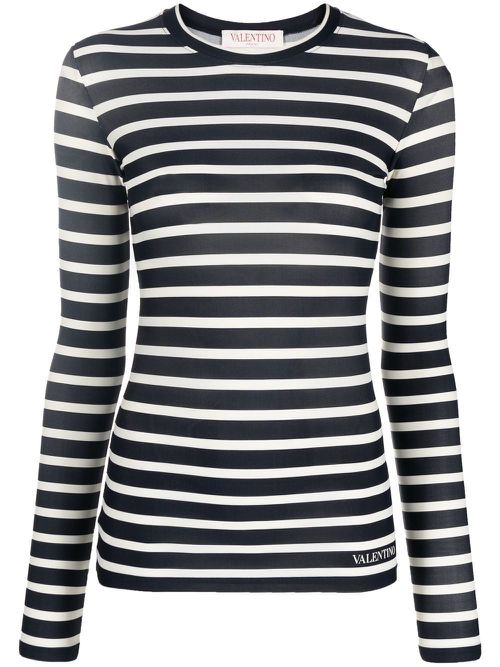 Striped knitted top - Blue