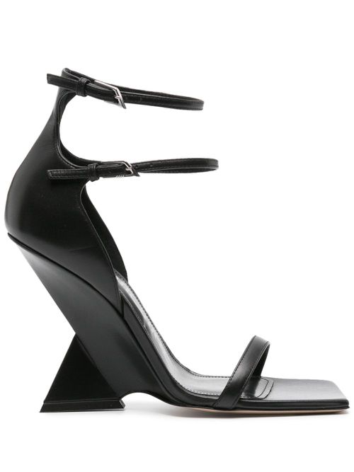105mm leather sandals - Black