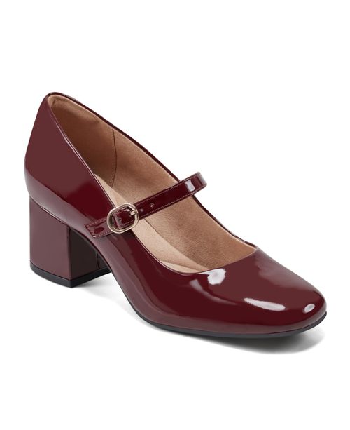 Women's Xena Block Heel Mary Jane Dress Pumps - Dark Red Patent