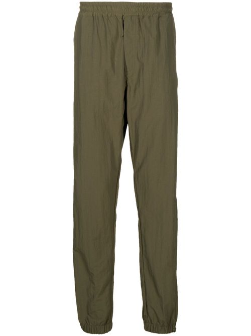 Logo-embroidered tapered trousers - Green