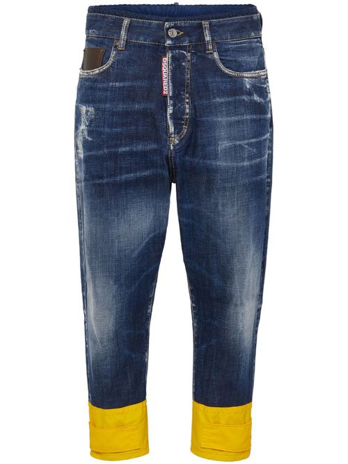 Stonewashed slim-cut jeans - Blue