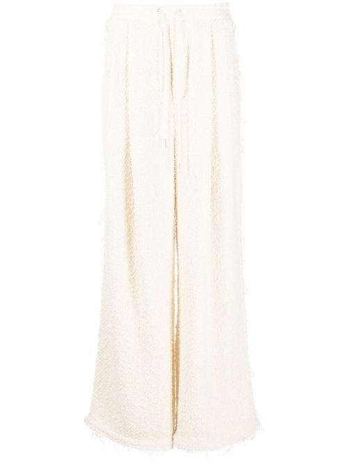 Bouclé wide-leg trousers - Neutrals