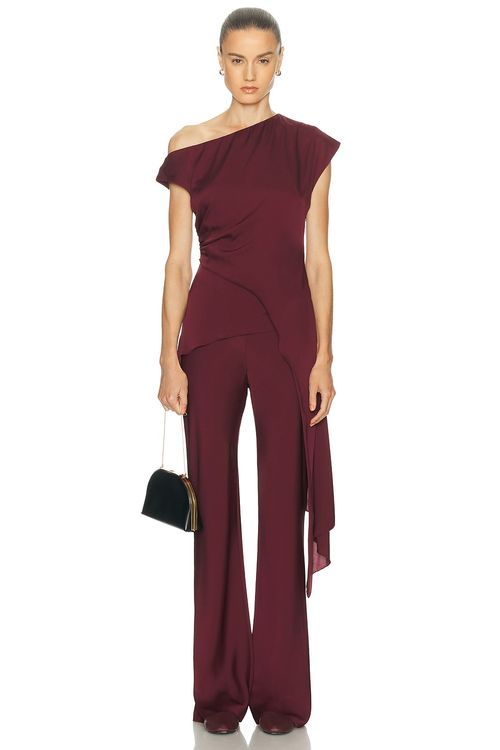 SRG Selena Silk Top in Oxblood - Burgundy. XXS also in L, M, S