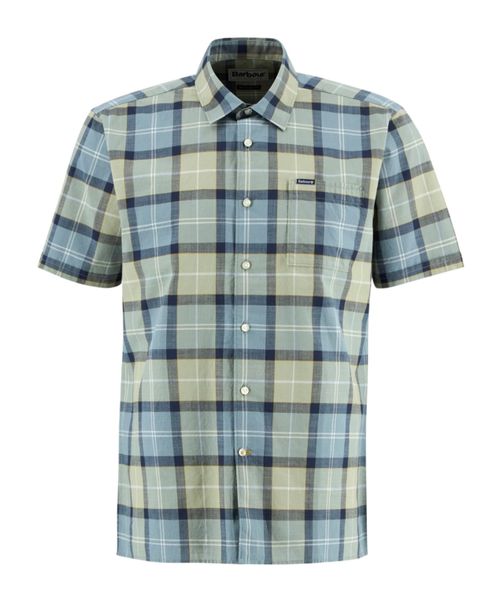 Plaid short-sleeved shirt