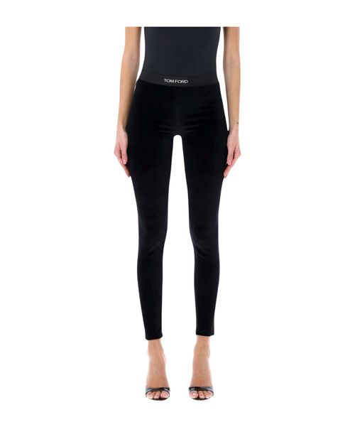 Stretch Lustrous Velour Signature Leggings