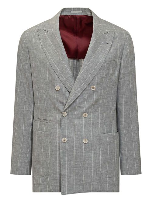 Brunello Cucinelli double breasted blazer - Grey