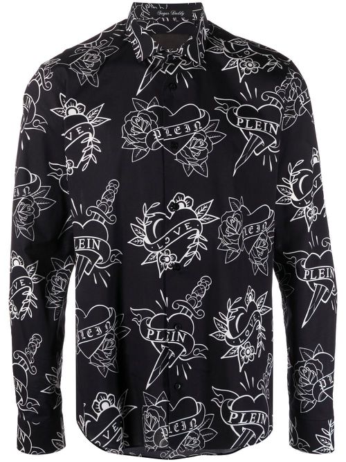 Logo-print shirt - Black
