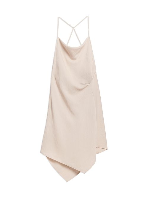 Women's Knot Open Back Asymmetric Mini-Slipdress - Ivory