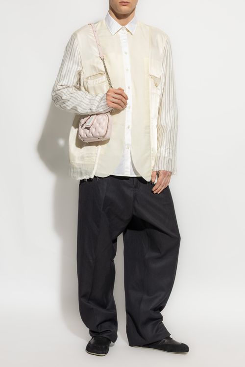 Maison Margiela Shirt Made Of Combined Materials, Men's, Cream