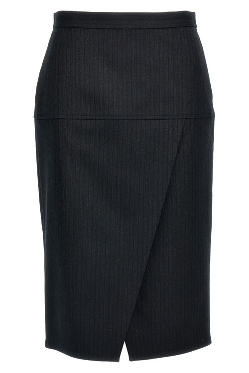 Pinstriped Wool Skirt