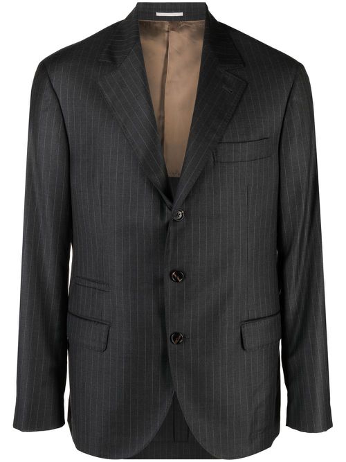 Chalk-Stripe virgin-wool blazer - Grey