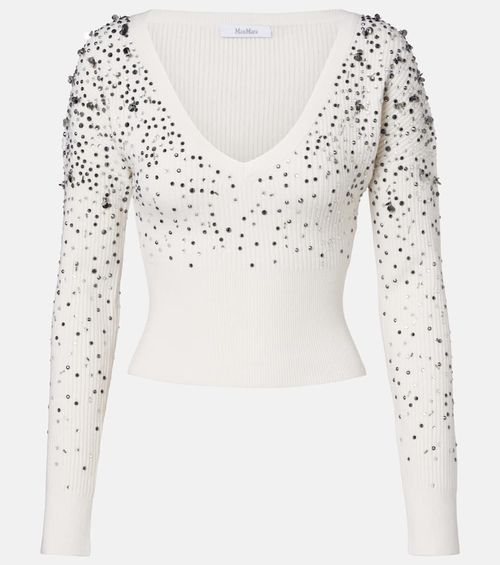 Gang embellished wool-blend sweater