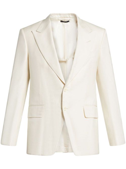 Single-breasted blazer - White