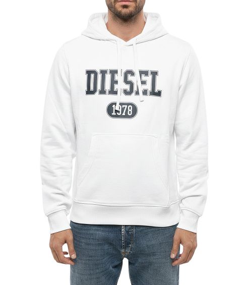 White Logo Regular Hoodie