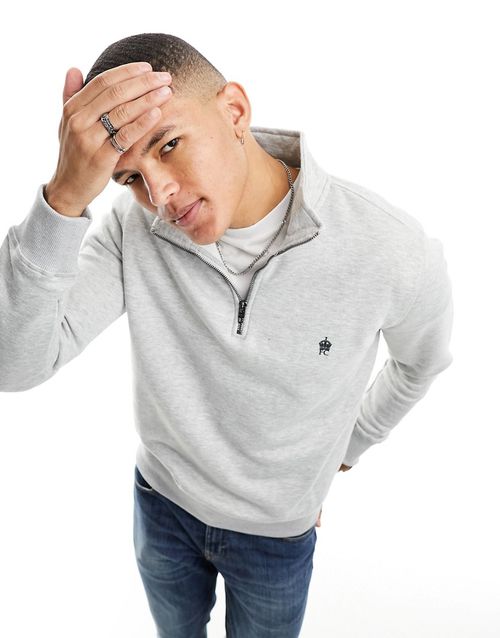 Half zip sweatshirt in light gray mel