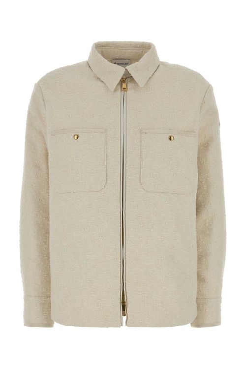 Bouclé Wool-Blend Jacket — Beige