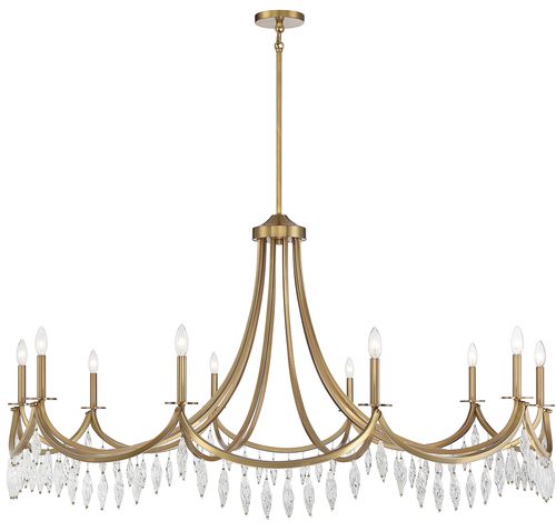 Kameron 10-Light Chandelier in Warm Bra