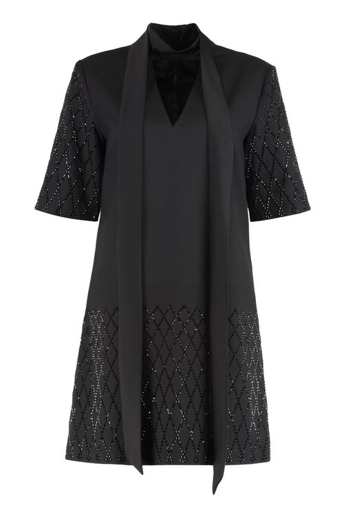 T-Shirt Dress with Rhinestone Geometric Embellishment