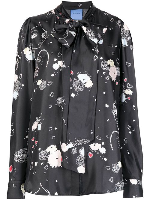 Illumination bow-detail shirt - Black
