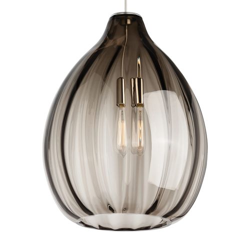 Harper 20" Pendant Light in Satin Nickel and Smoke