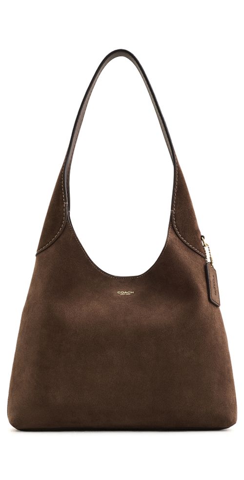 Suede Brooklyn Shoulder Bag Dark Chocolate One Size