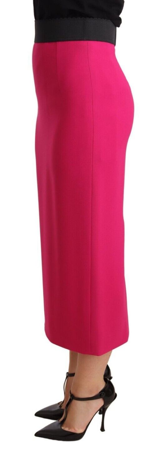 High-Waist Pencil Skirt — Pink
