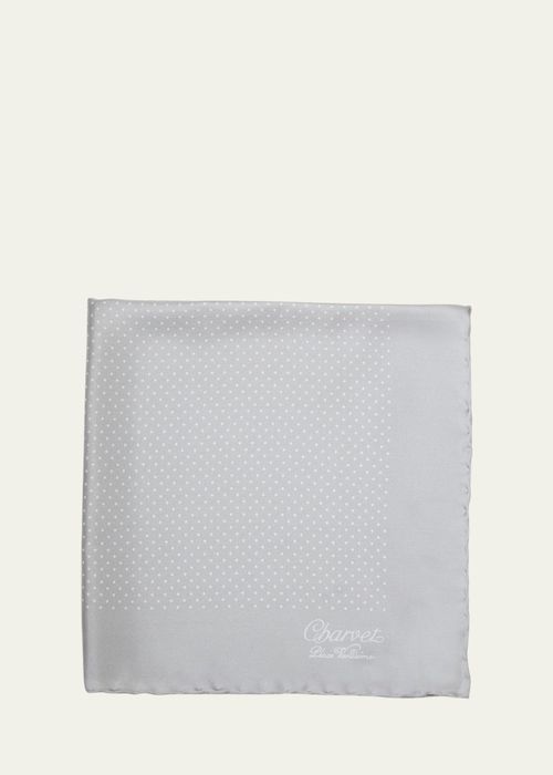 Men's Silk Dot-Print Pocket Square