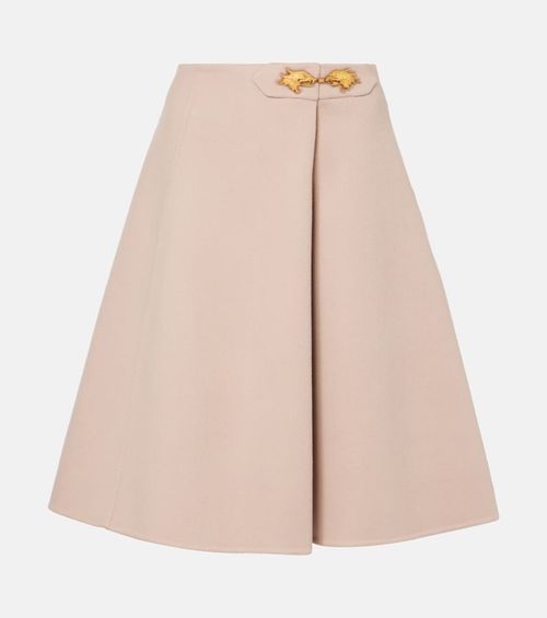 Wool and cashmere midi skirt