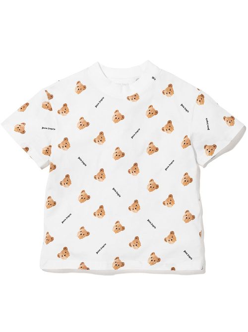 Bear logo-print T-shirt - White