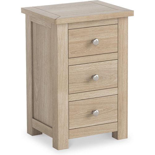 Duchy Washed Oak Bedside Table | 3 Drawer Bedroom Nightstand | Roseland