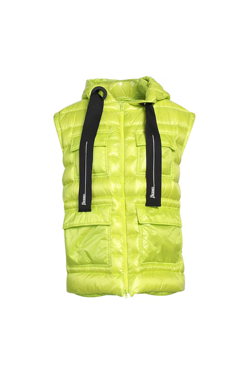 Quilted Down Vest — Yellow