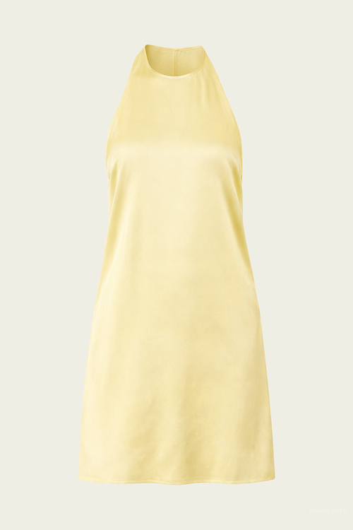 Lustre Mini Halter Dress in Flan
