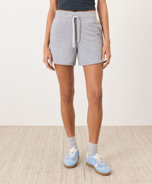 Women's Heather Grey CloudKnit Curved Hem Short