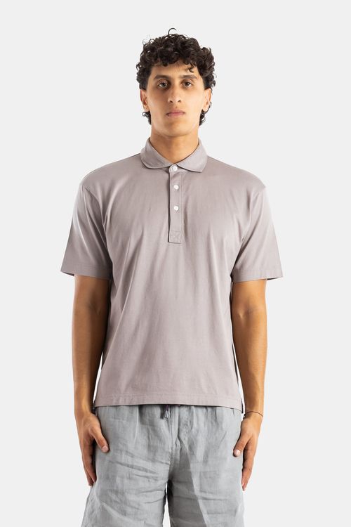 Pima Cotton Polo Shirt — Gray