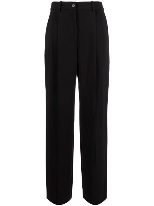 Mid-rise wide-leg trousers - Black