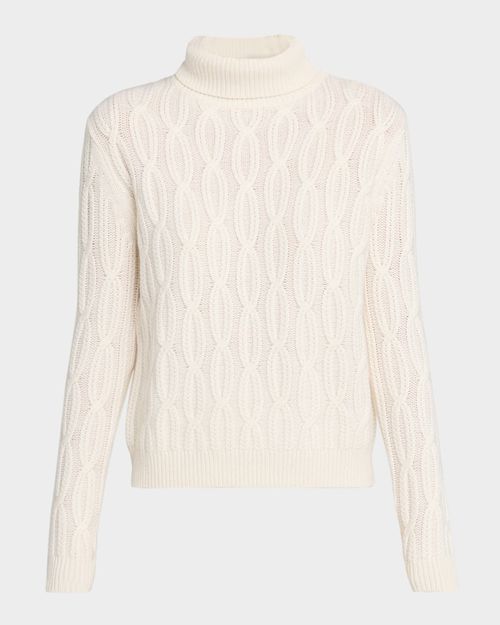 Cashmere Braided Cable-Knit Turtleneck